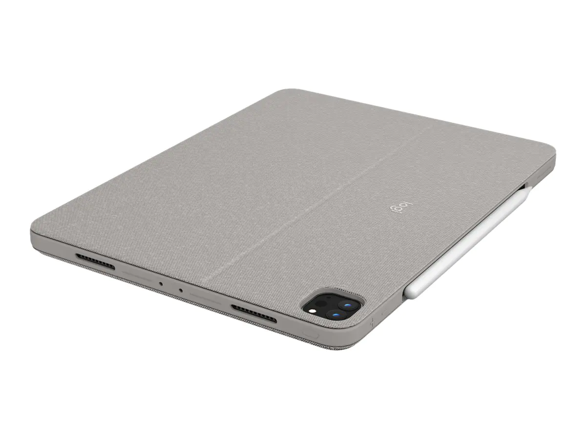 Logitech Combo Touch - Tastatur und Foliohülle - mit Trackpad - hintergrundbeleuchtet - Apple Smart connector - AZERTY - Französisch - Sand - für Apple 12.9-inch iPad Pro (5. Generation) 920-010218
