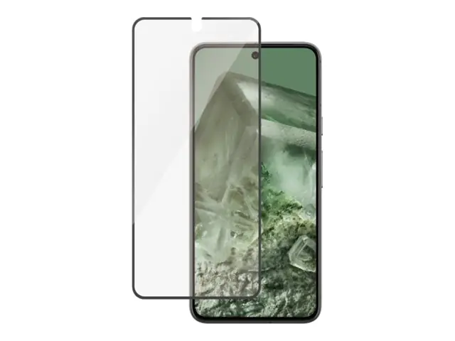 PanzerGlass - Bildschirmschutz für Handy - ultrabreite Passform - Rahmenfarbe schwarz - für Google Pixel 8