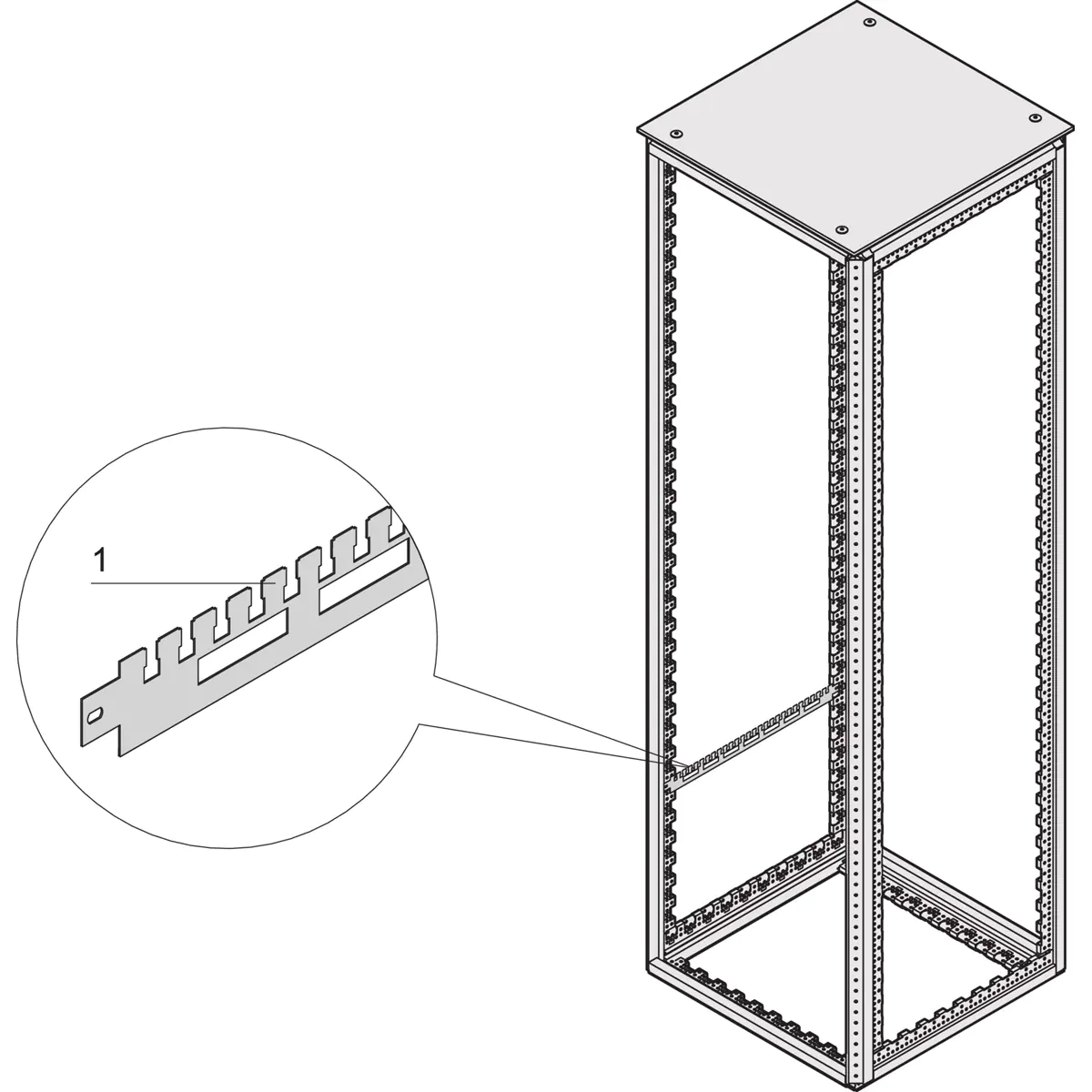 SCHROFF KABELABFANGSCHIENE 800T 2X 23130328