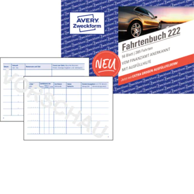 Avery Zweckform Fahrtenbuch 222 DIN A6 quer 40Blatt Avery Zweckform Fahrtenbuch 222 DIN A6 quer 40Blatt