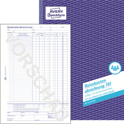 Avery Zweckform Reisekostenabrechnung 741 DIN A4 Avery Zweckform Reisekostenabrechnung 741 DIN A4