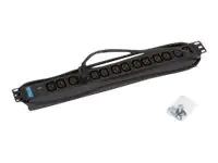 Triton RAB-PD-X09-A1 - Steckdosenleiste (Rack - einbaufähig) - Wechselstrom 230 V - Eingabe, Eingang IEC 60320 C14 - Ausgangsanschlüsse: 14 - 1U - 48.3 cm (19") - 2 m Schnur - RAL 9005