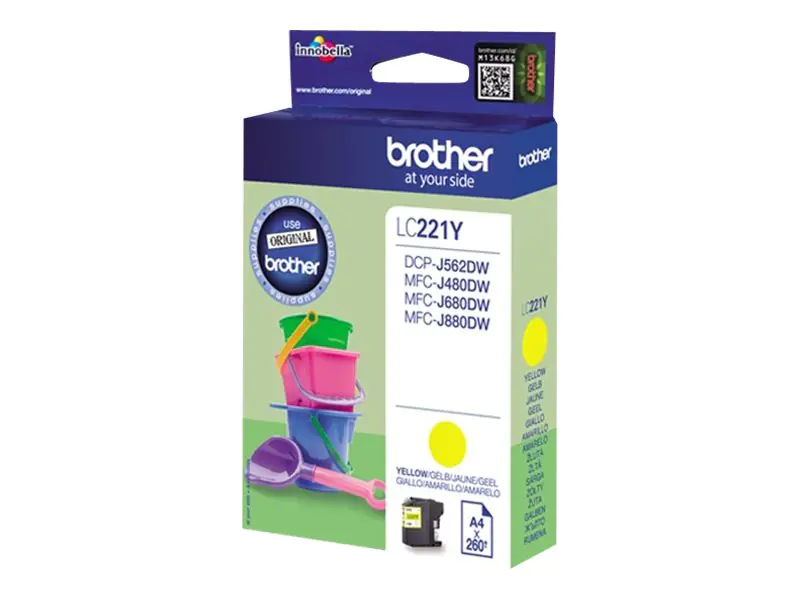 Brother LC221Y - Gelb - Original - Tintenpatrone - für Brother DCP-J562DW, MFC-J480DW, MFC-J680DW, MFC-J880DW Brother LC221Y - Gelb - Original - Tintenpatrone - für Brother DCP-J562DW, MFC-J480DW, MFC-J680DW, MFC-J880DW