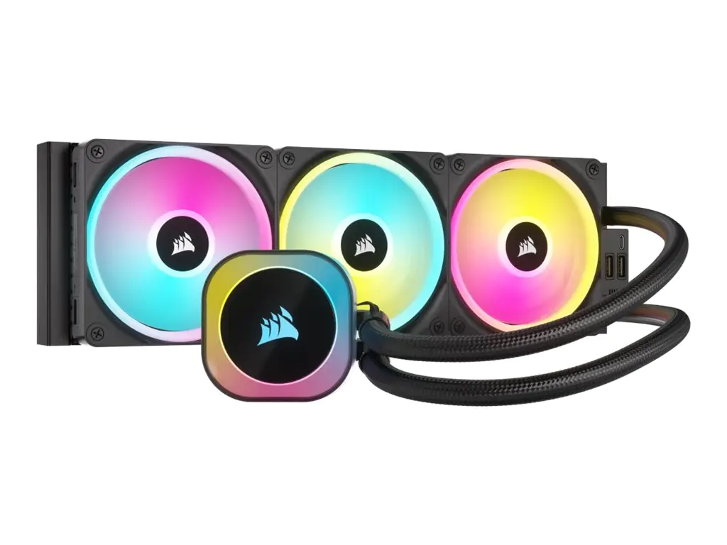 CORSAIR iCUE Link H150I RGB - Prozessor-Flüssigkeitskühlsystem - Kühlergröße: 360 mm - (für: LGA1156, LGA1155, LGA1150, LGA1151, AM4, LGA1200, LGA1700, AM5) - Kupfer - 120 mm