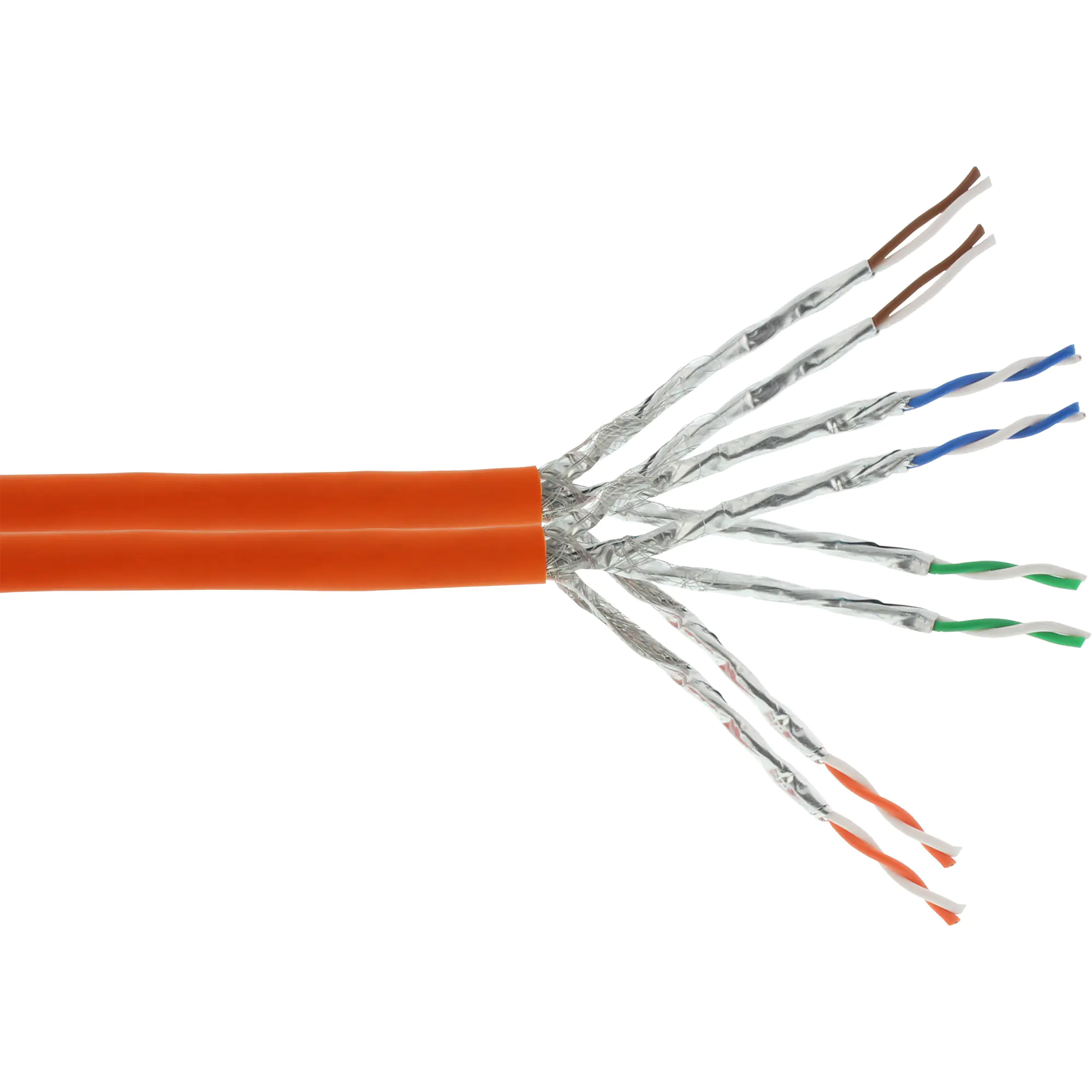 InLine - Bulkkabel - 500 m - SFTP, PiMF - CAT 7a - halogenfrei - orange