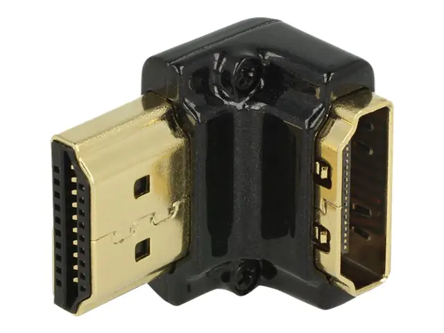 DeLOCK - HDMI-Adapter - HDMI (W) bis HDMI (M) - Schwarz - 90° Stecker, 4K Unterstützung DeLOCK - HDMI-Adapter - HDMI (W) bis HDMI (M) - Schwarz - 90° Stecker, 4K Unterstützung