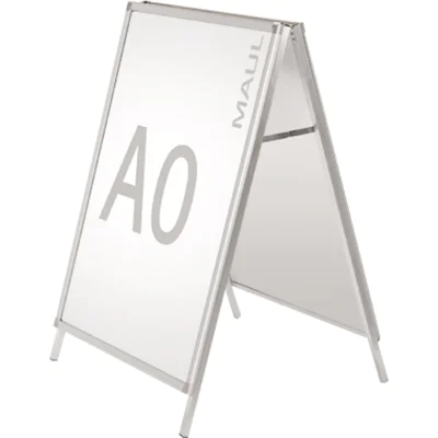 MAUL Kundenstopper MAULpublic 87,3 x 140,3 x 94 cm (B x H x T) DIN A0 Aluminium, eloxiert silber MAUL Kundenstopper MAULpublic 87,3 x 140,3 x 94 cm (B x H x T) DIN A0 Aluminium, eloxiert silber
