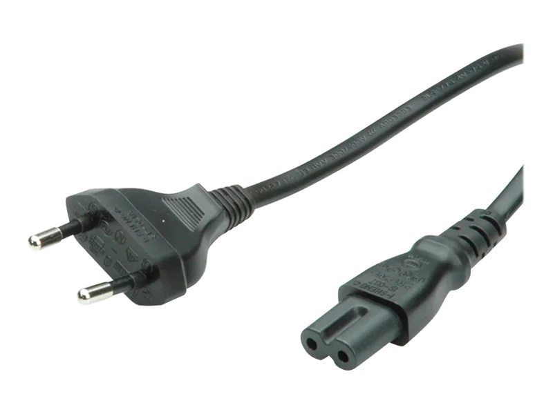 VALUE - Stromkabel - Eurostecker (M) zu power IEC 60320 C7 - Wechselstrom 250 V - 2.5 A - 1 m - Schwarz VALUE - Stromkabel - Eurostecker (M) zu power IEC 60320 C7 - Wechselstrom 250 V - 2.5 A - 1 m - Schwarz