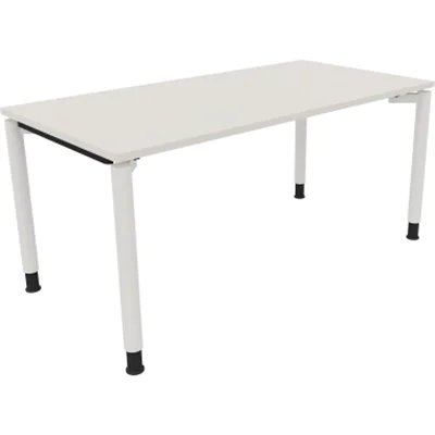 Schreibtisch Vierfuß Rundrohr B1600xT800xH680-820 ws/Weiß Schreibtisch Vierfuß Rundrohr B1600xT800xH680-820 ws/Weiß