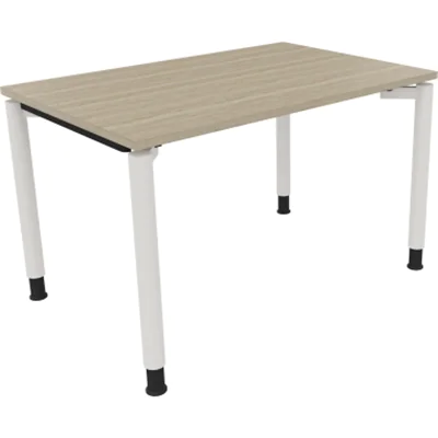 Schreibtisch Vierfuß Rundrohr B1200xT800xH680-820 ws/Eiche Natur Schreibtisch Vierfuß Rundrohr B1200xT800xH680-820 ws/Eiche Natur