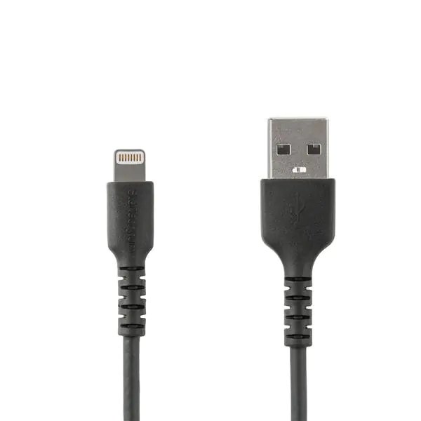 StarTech 1m USB-A auf Lightning-Kabel - Hochbelastbare, robuste Aramidfaser - USB Typ-A auf Lightningkabel - Lade-/Synchronisationskabel - Apple MFi-zertifiziert iPad/iPhone 12 - Schwarz (RUSBLTMM1MB) - Lightning-Kabel - USB männlich gerade zu Lightning m StarTech 1m USB-A auf Lightning-Kabel - Hochbelastbare, robuste Aramidfaser - USB Typ-A auf Lightningkabel - Lade-/Synchronisationskabel - Apple MFi-zertifiziert iPad/iPhone 12 - Schwarz (RUSBLTMM1MB) - Lightning-Kabel - USB männlich gerade zu Lightning m