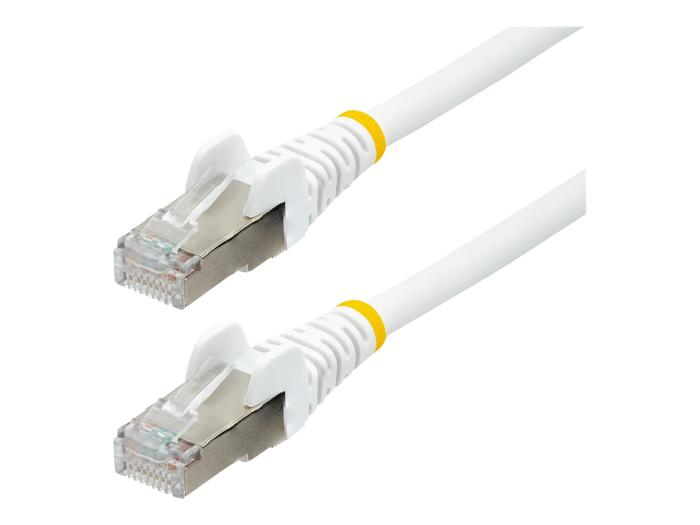 StarTech 10m CAT6a Ethernet Cable - White - Low Smoke Zero Halogen (LSZH) - 10GbE 500MHz 100W PoE++ Snagless RJ-45 w/Strain Reliefs S/FTP Network Patch Cord - Patch-Kabel - RJ-45 (M) zu RJ-45 (M) - 10 m - S/FTP - CAT 6a - IEEE 802.3bt - ohne Haken, versei