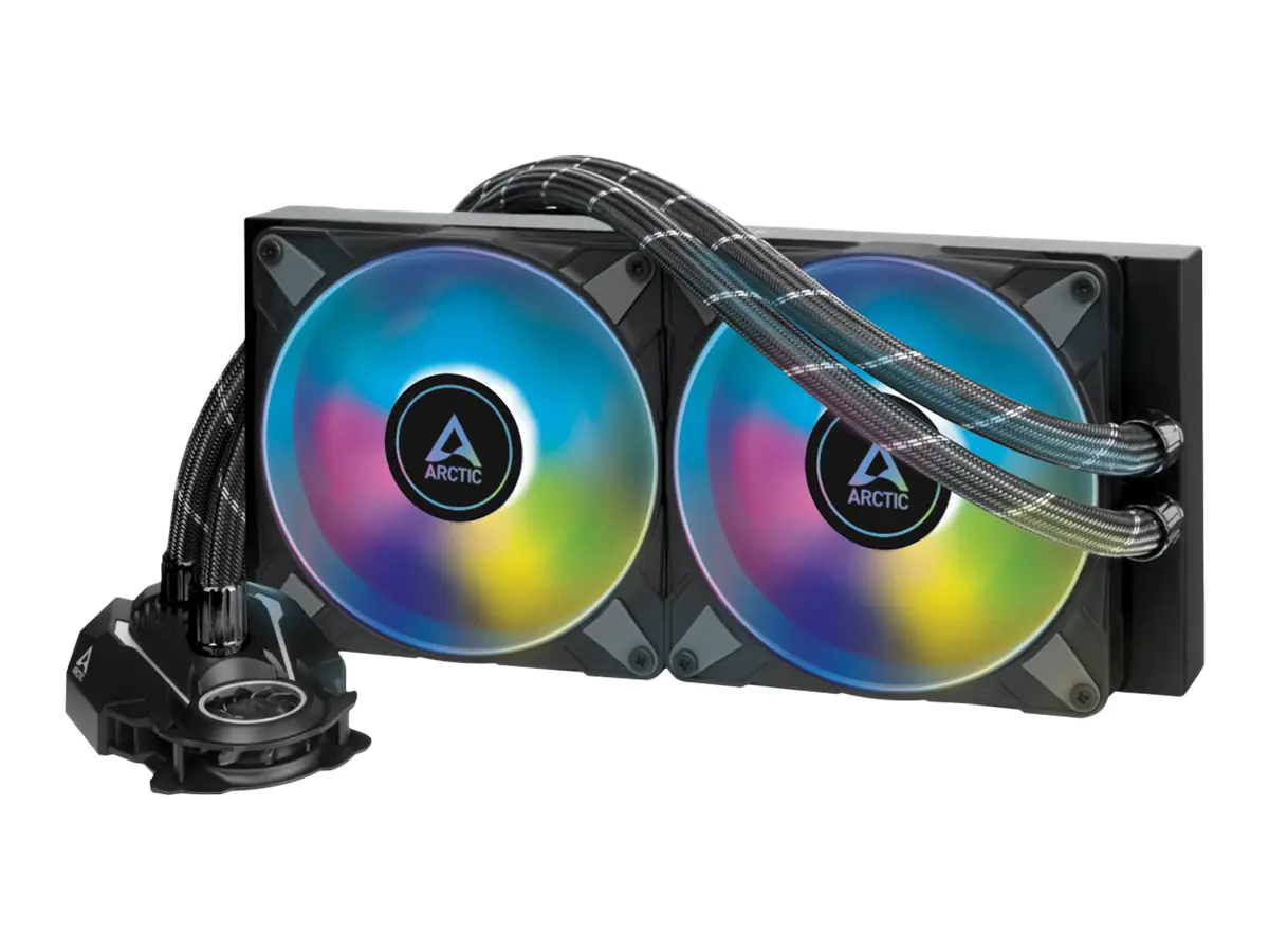 ARCTIC Liquid Freezer II 280 A-RGB - Prozessor-Flüssigkeitskühlsystem - Kühlergröße: 280 mm - (für: LGA1156, LGA1155, LGA1150, LGA1151, LGA2011-3 (Square ILM), AM4, LGA2066 (Square ILM) Socket, LGA1200, LGA1152, LGA1700, AM5) - 140 mm - Schwarz
