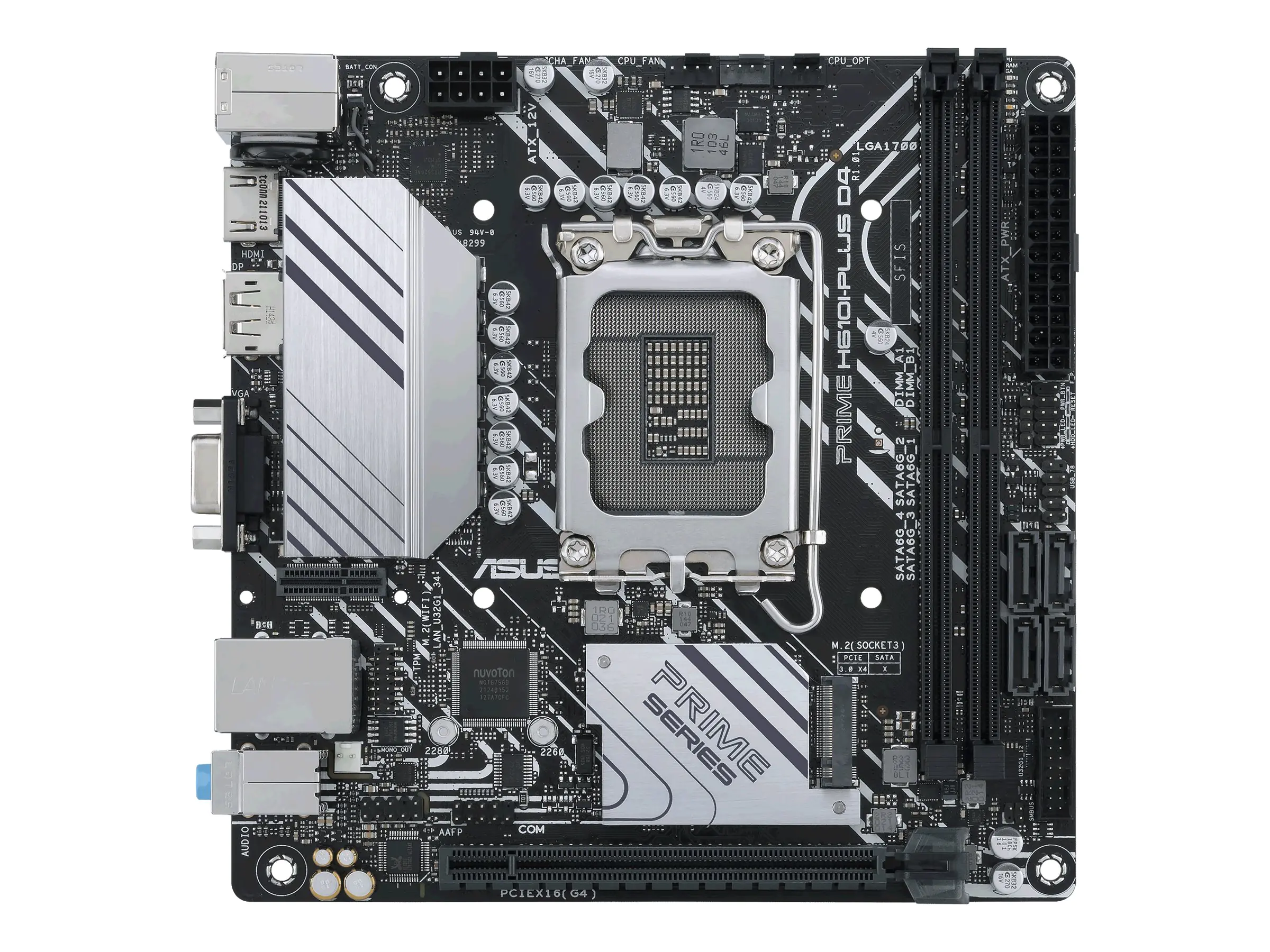 ASUS PRIME H610I-PLUS D4-CSM - Motherboard - Mini-ITX - LGA1700 Sockel - H610 Chipsatz - USB 3.2 Gen 1 - Gigabit LAN - Onboard-Grafik (CPU erforderlich) 90MB1B20-M0EAYC