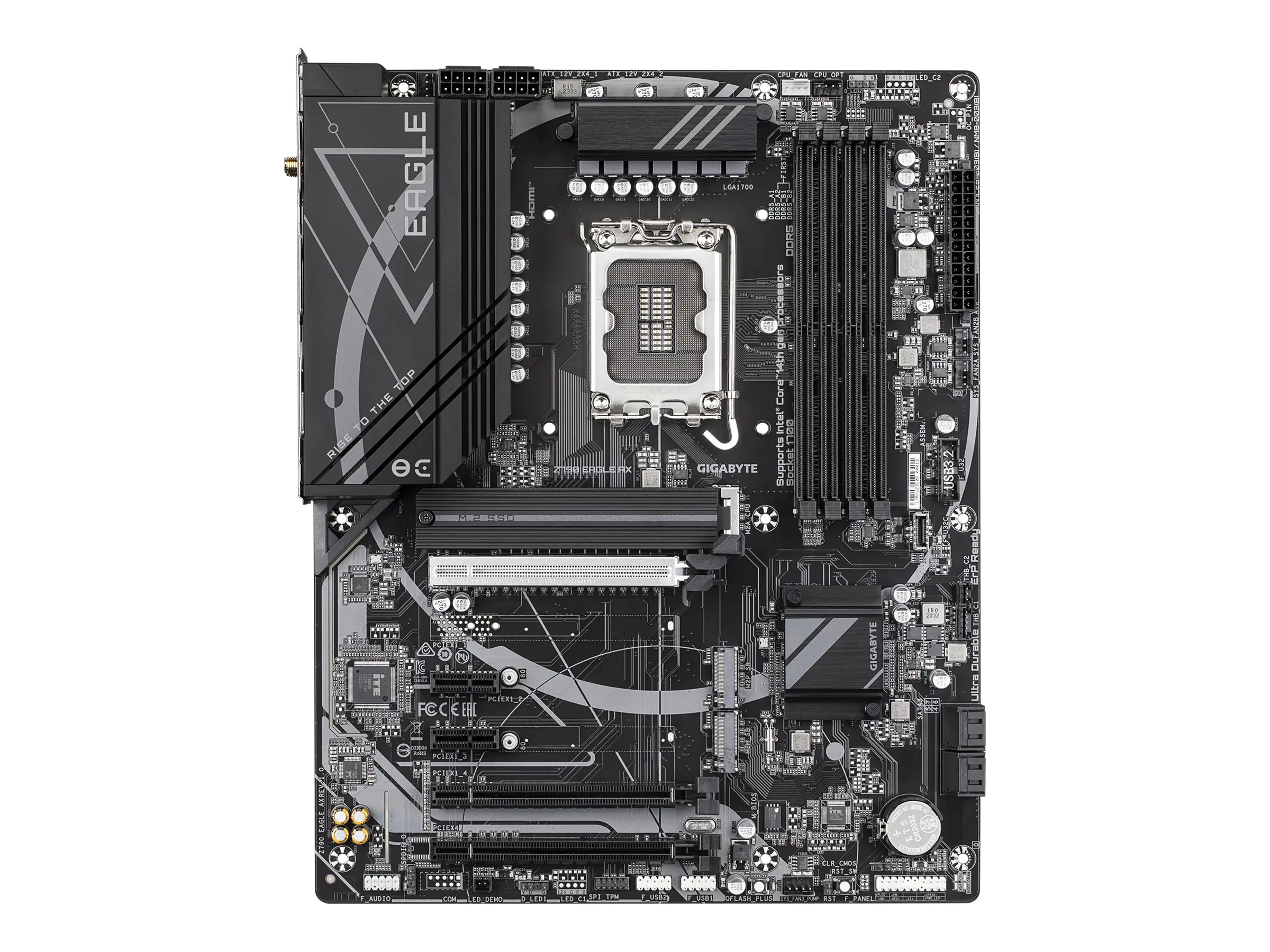 Gigabyte Z790 EAGLE AX - 1.0 - Motherboard - ATX - LGA1700-Sockel - Z790 Chipsatz - USB-C 3.2 Gen2, USB-C 3.2 Gen 1, USB 3.2 Gen 1, USB 3.2 Gen 2 - 2.5 Gigabit LAN, Wi-Fi 6E, Bluetooth - Onboard-Grafik (CPU erforderlich) - HD Audio (8-Kanal) Gigabyte Z790 EAGLE AX - 1.0 - Motherboard - ATX - LGA1700-Sockel - Z790 Chipsatz - USB-C 3.2 Gen2, USB-C 3.2 Gen 1, USB 3.2 Gen 1, USB 3.2 Gen 2 - 2.5 Gigabit LAN, Wi-Fi 6E, Bluetooth - Onboard-Grafik (CPU erforderlich) - HD Audio (8-Kanal)