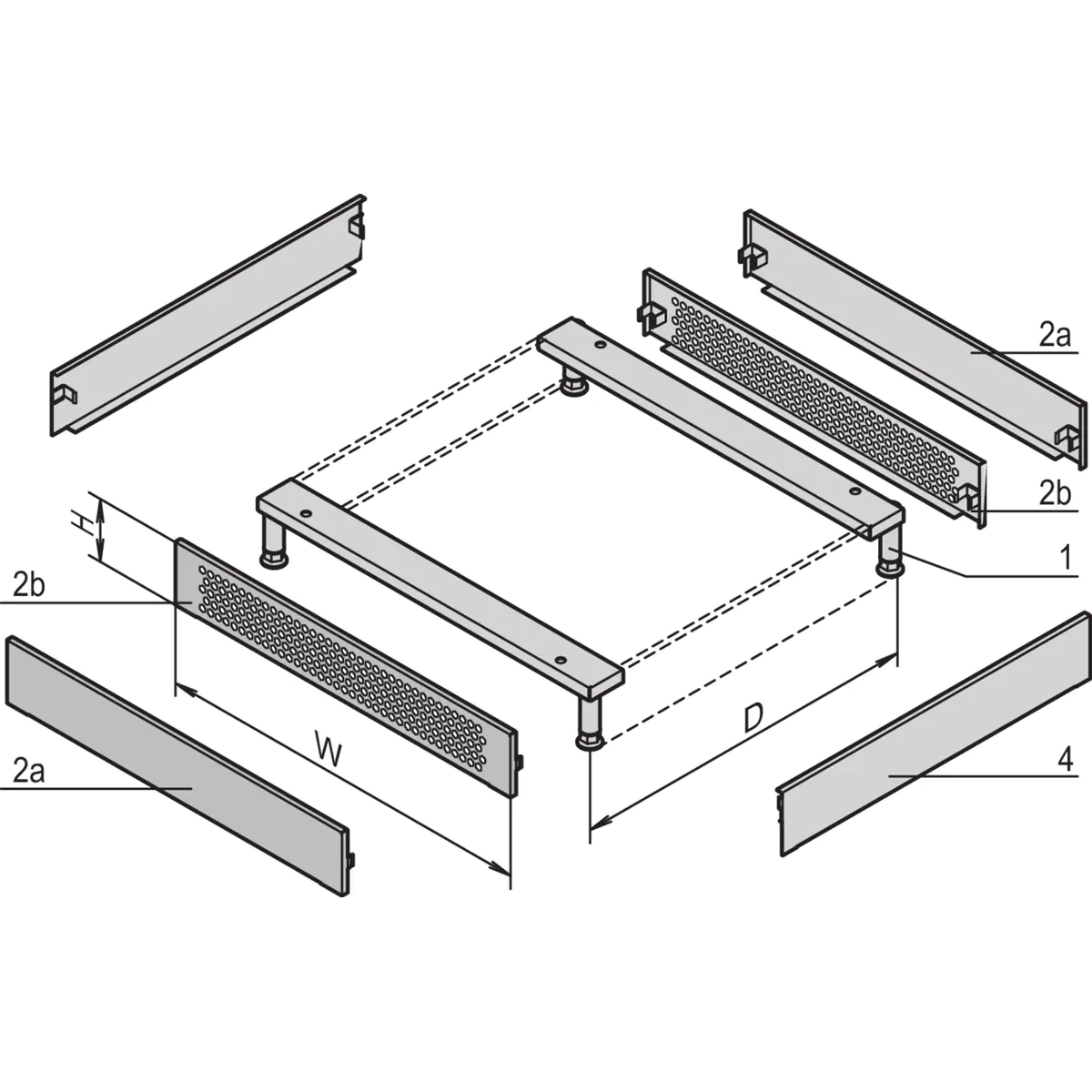 Schroff PLINTH SIDE TRIM 900D RAL7021 Schroff PLINTH SIDE TRIM 900D RAL7021