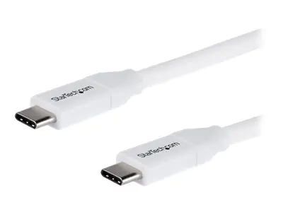 StarTech.com StarTech USB C to USB C Cable - 6 ft / 2m - 5A PD - M/M - White - USB 2.0 - USB-IF Certified - USB Type C Cable - USB C Charging Cable (USB2C5C2MW)
