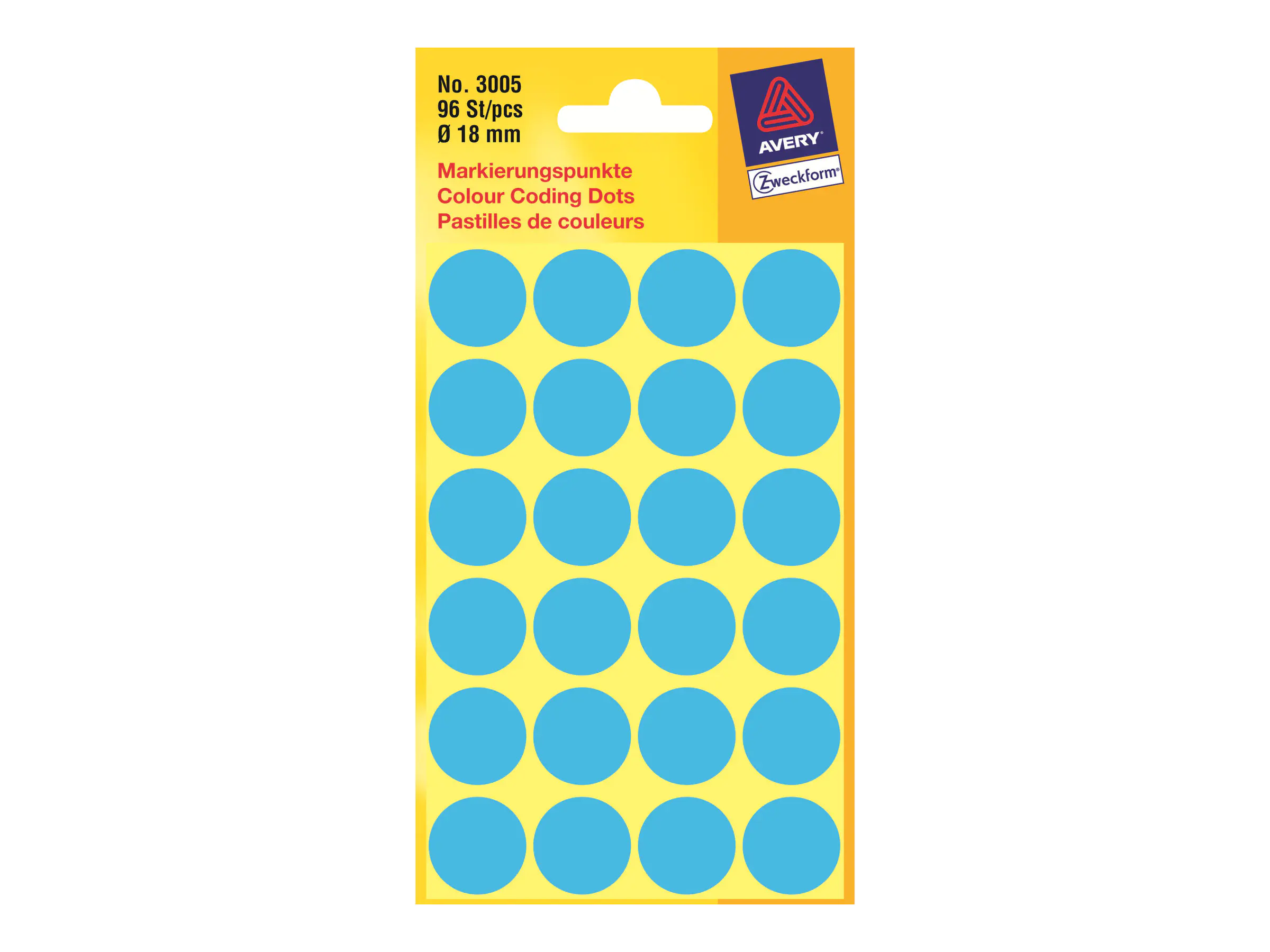 Avery Zweckform Markierungspunkt 3005 18mm blau 96 St./Pack.