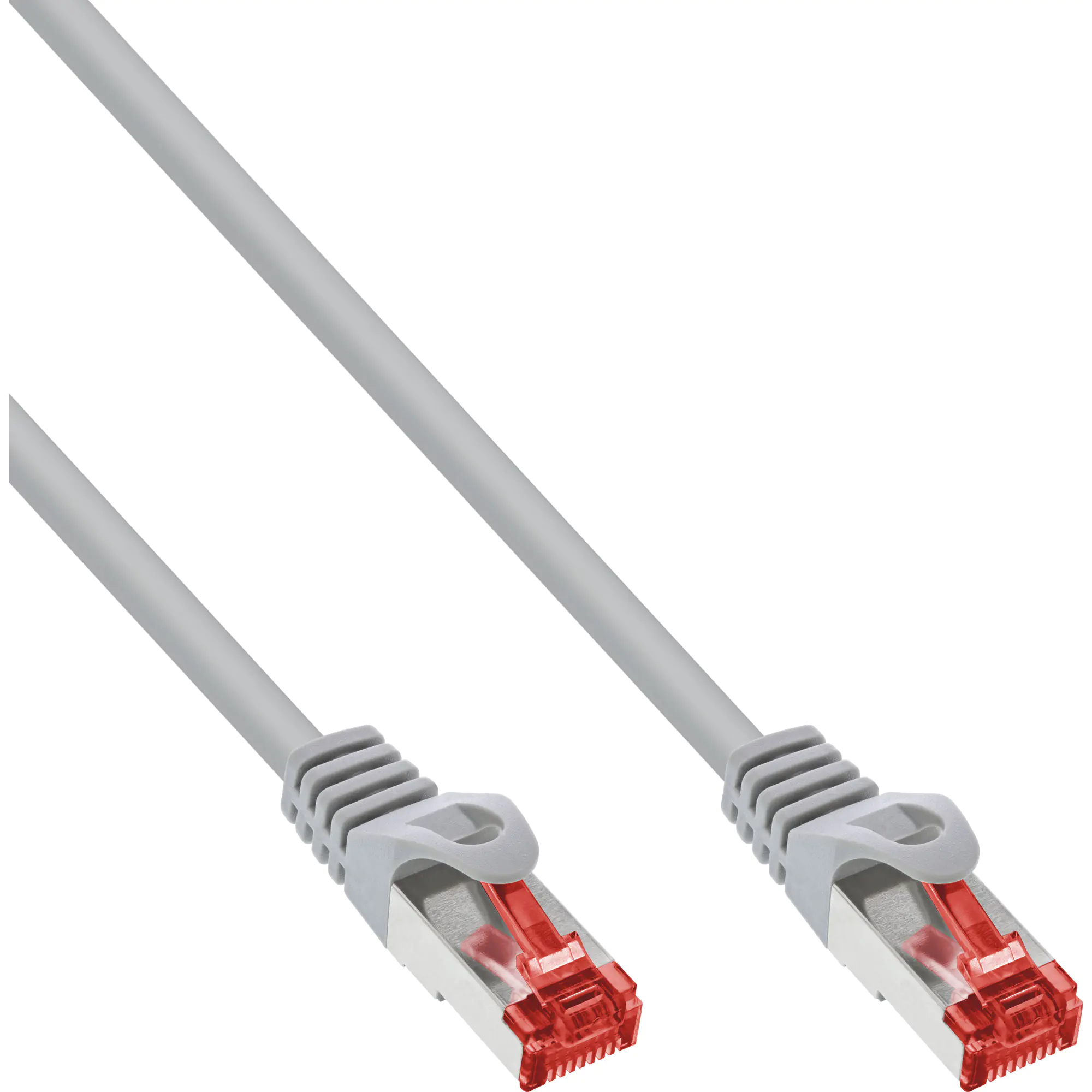 InLine - Patch-Kabel - RJ-45 (M) bis RJ-45 (M) - 3 m - SFTP, PiMF - CAT 6 - geformt, ohne Haken - Grau