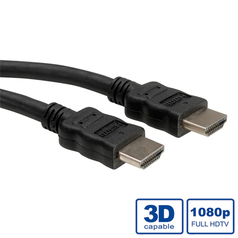 Roline - HDMI-Kabel mit Ethernet - HDMI männlich zu HDMI männlich - 3 m - abgeschirmt - Schwarz Roline - HDMI-Kabel mit Ethernet - HDMI männlich zu HDMI männlich - 3 m - abgeschirmt - Schwarz