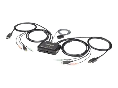 StarTech 2-Port USB DisplayPort KVM Switch - 4K 60 Hz - UHD DP 1.2 USB-KVM Umschalter mit 1,2 m Kabel & Audio - Bus-powered & remote switching - OS unabhängig - MacBook ThinkPad (SV211DPUA4K) - KVM-/Audio-Switch - 2 x KVM/Audio - Desktop StarTech 2-Port USB DisplayPort KVM Switch - 4K 60 Hz - UHD DP 1.2 USB-KVM Umschalter mit 1,2 m Kabel & Audio - Bus-powered & remote switching - OS unabhängig - MacBook ThinkPad (SV211DPUA4K) - KVM-/Audio-Switch - 2 x KVM/Audio - Desktop