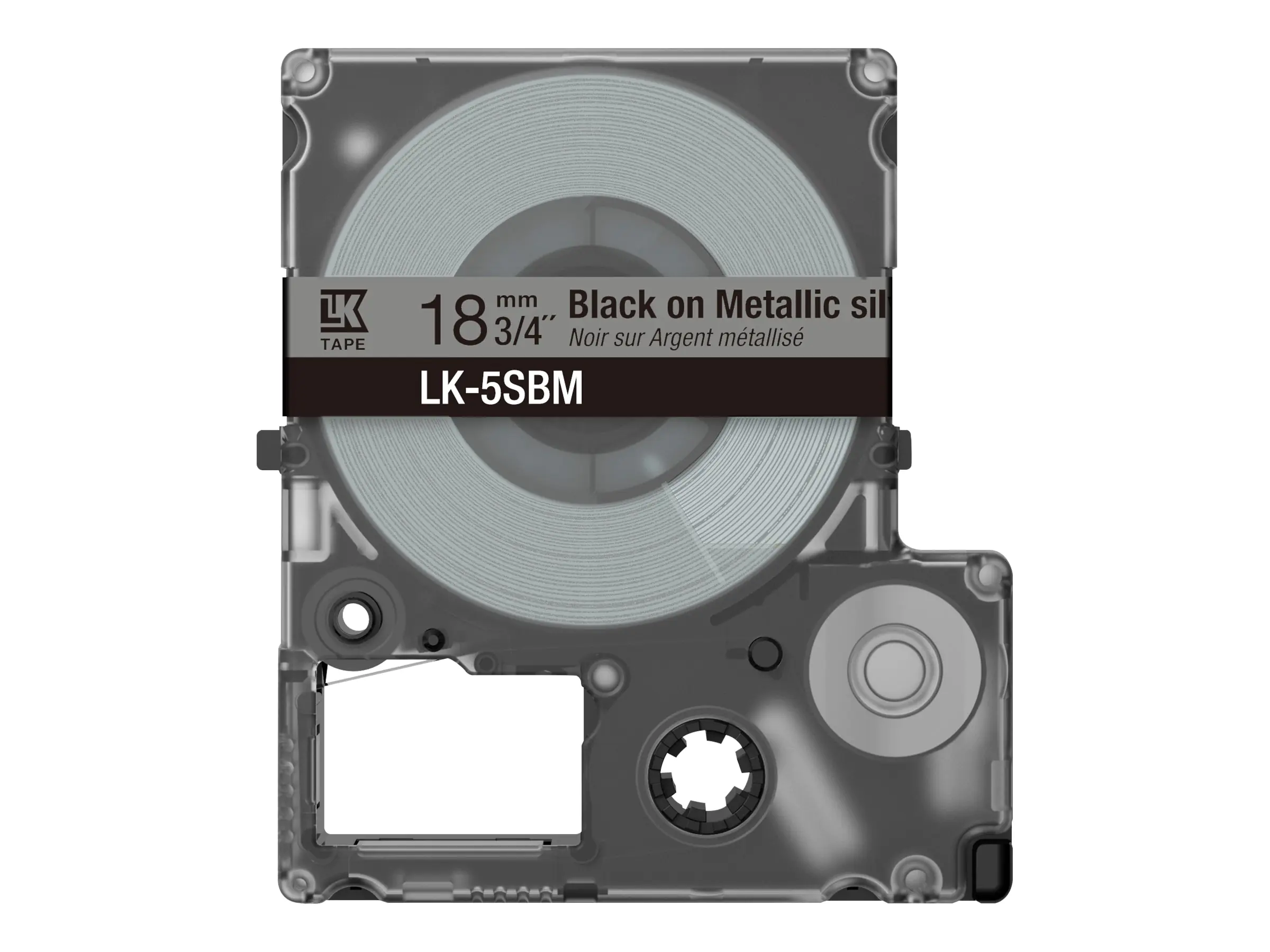 Epson LabelWorks LK-5SBM - Schwarz auf silbermetallic - Rolle (1,8 cm x 9 m) 1 Kassette(n) Hängebox - Bandkassette - für LabelWorks LW-C410, LW-C610