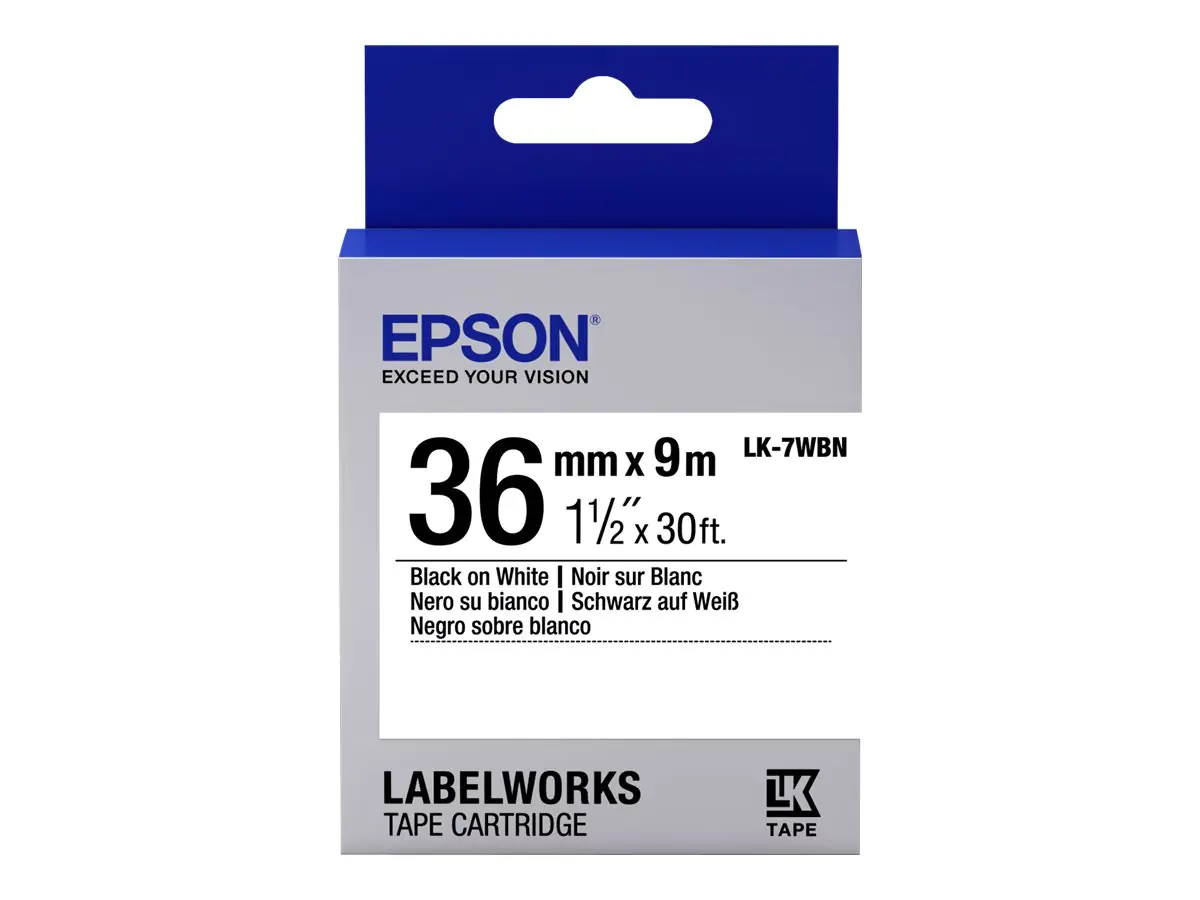 Epson LabelWorks LK-6WBN - Schwarz auf Weiß - Rolle (2,4 cm x 9 m) Epson LabelWorks LK-6WBN - Schwarz auf Weiß - Rolle (2,4 cm x 9 m)