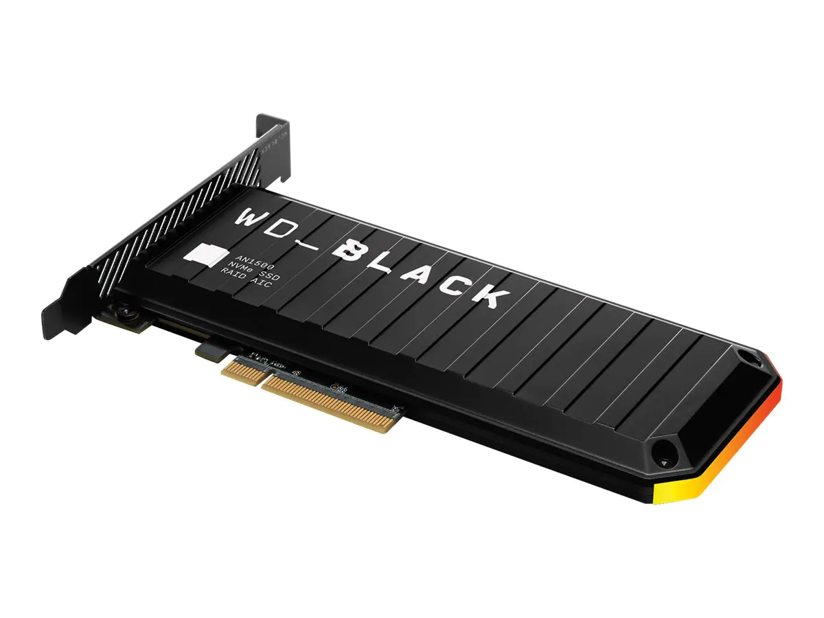 WD_BLACK AN1500 WDS100T1X0L-00AUJ0 - SSD - 1 TB - intern - PCIe-Karte (PCIe-Karte) - PCIe 3.0 x8 (NVMe) - integrierter Kühlkörper WD_BLACK AN1500 WDS100T1X0L-00AUJ0 - SSD - 1 TB - intern - PCIe-Karte (PCIe-Karte) - PCIe 3.0 x8 (NVMe) - integrierter Kühlkörper