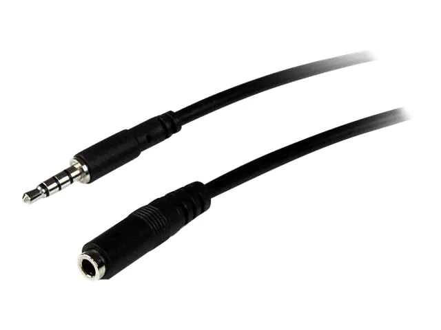 StarTech 2m 4 Pol. 3,5mm Klinke Verlängerungskabel - Headset-Erweiterungskabel - 4-poliger Mini-Stecker männlich zu 4-poliger Mini-Stecker weiblich - 2 m - Schwarz - für P/N: MUYHSFMM, MUYHSMFF, MUYHSMFFADW, SV211DPUA, SV211DPUA4K, SV211HDUA4K