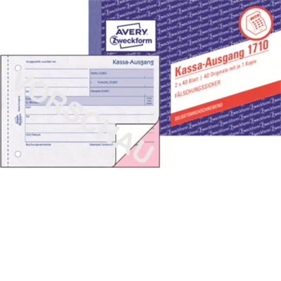 Avery Zweckform Kassa-Ausgangsbuch 1710 DIN A6 quer 2fach Avery Zweckform Kassa-Ausgangsbuch 1710 DIN A6 quer 2fach
