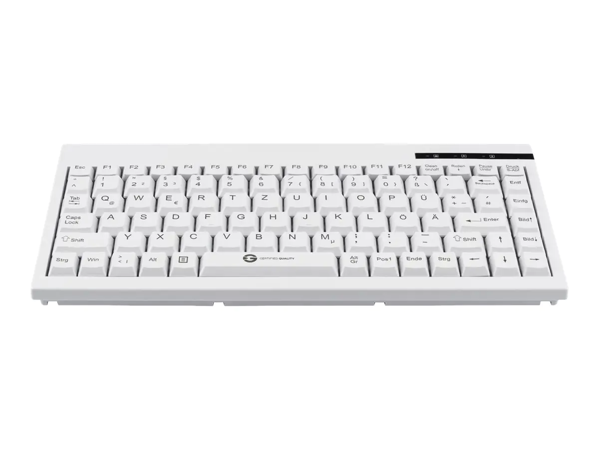 GCQ CleanType Easy Basic Compact - Tastatur - USB - QWERTZ - Deutsch - weiß