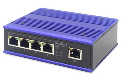 DIGITUS Professional DN-650105 Industrial - Switch - unmanaged - 5 x 10/100 - an DIN-Schiene montierbar - Gleichstrom DIGITUS Professional DN-650105 Industrial - Switch - unmanaged - 5 x 10/100 - an DIN-Schiene montierbar - Gleichstrom