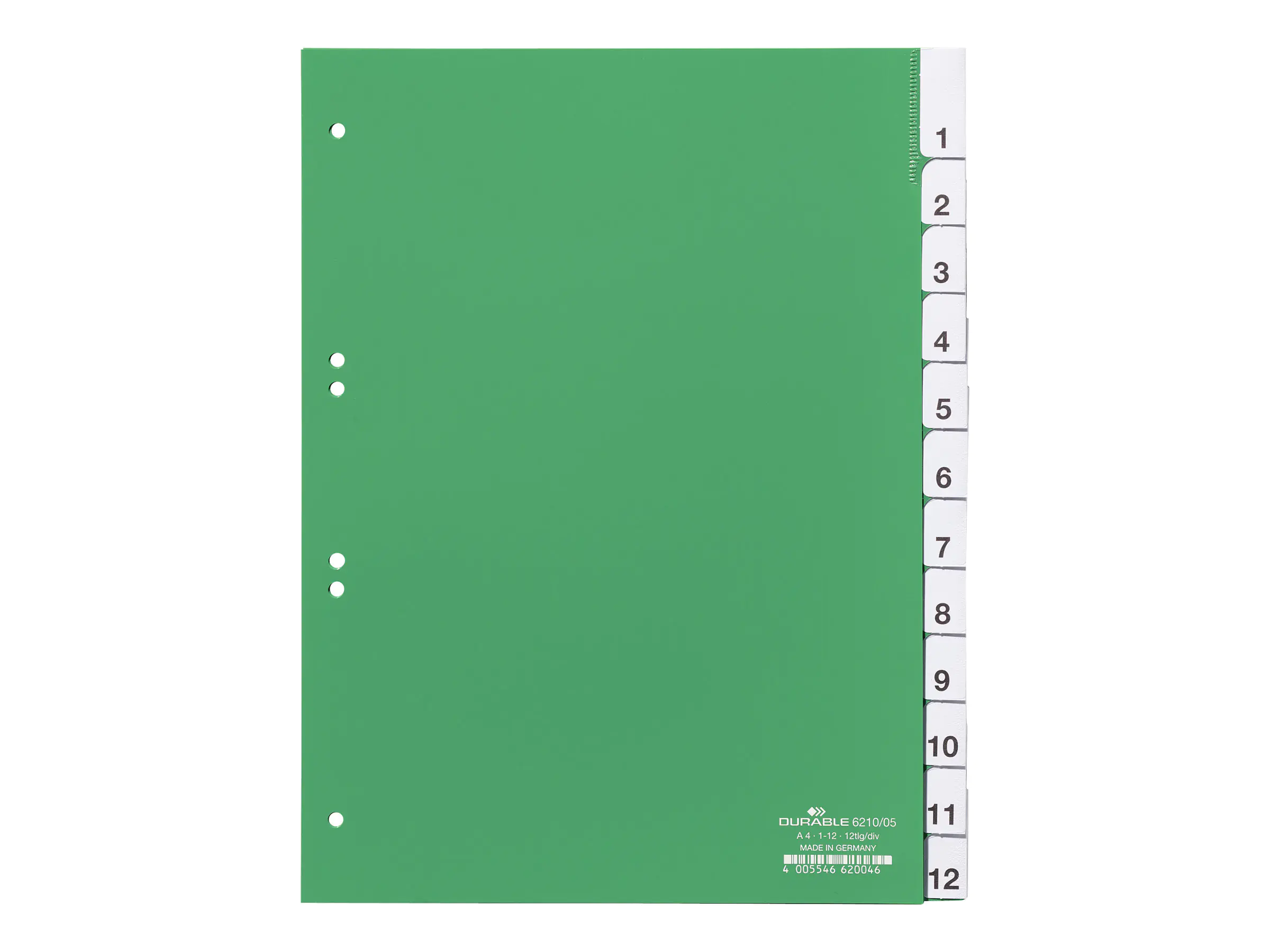 Durable Trennelement - 12 Teile - vorgedruckt: 1-12 - für A4 (210 x 297 mm) 6210-05