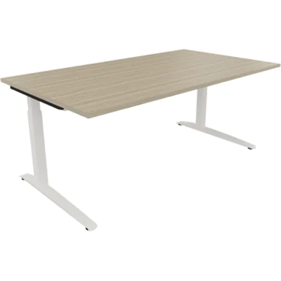 Schreibtisch Kufe Einzels. Quadrat B1800xT1000xH650-850 ws/Eiche Natur Schreibtisch Kufe Einzels. Quadrat B1800xT1000xH650-850 ws/Eiche Natur