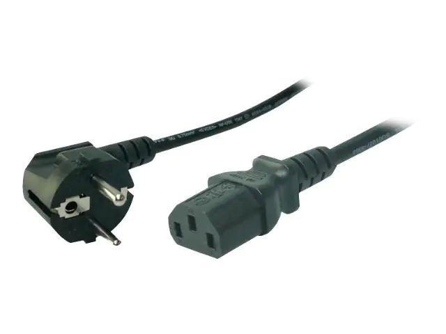 LogiLink - Stromkabel - power IEC 60320 C13 zu power CEE 7/7 (M) - Wechselstrom 220/250 V - 1.8 m - 90° Stecker - Schwarz