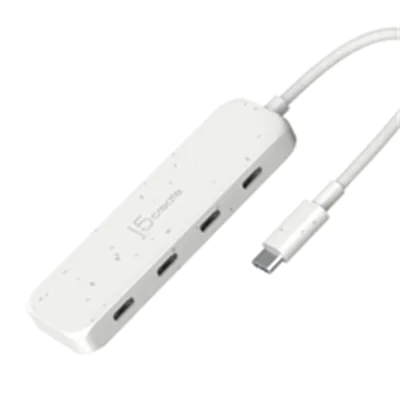 J5Create JCH345EW - Hub - umweltfreundlich, USB-C - 4 x USB-C 3.2 Gen 2 - Desktop