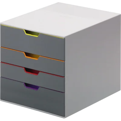 DURABLE Schubladenbox VARICOLOR 4 760427 4Schubfächer grau/farbig DURABLE Schubladenbox VARICOLOR 4 760427 4Schubfächer grau/farbig