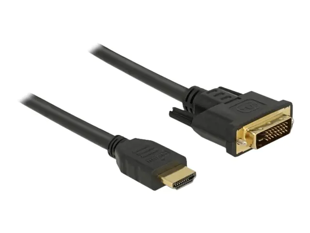 Delock - Adapterkabel - HDMI männlich zu DVI-D männlich - 1 m - Dreifachisolierung - Schwarz - Daumenschrauben Delock - Adapterkabel - HDMI männlich zu DVI-D männlich - 1 m - Dreifachisolierung - Schwarz - Daumenschrauben