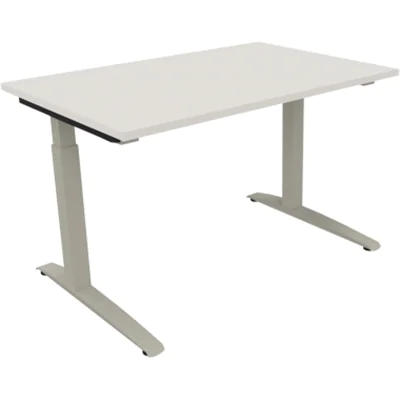 Schreibtisch Kufe Einzels. Quadrat B1200xT800xH650-850 si/Weiß Schreibtisch Kufe Einzels. Quadrat B1200xT800xH650-850 si/Weiß
