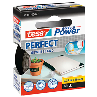 tesa Gewebeband Extra Power Perfect 56341-00027 19mmx2,75m schwarz tesa Gewebeband Extra Power Perfect 56341-00027 19mmx2,75m schwarz
