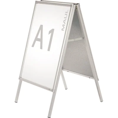 MAUL Kundenstopper MAULpublic 62,5 x 111,5 x 75,6 cm (B x H x T) DIN A1 Aluminium, eloxiert silber MAUL Kundenstopper MAULpublic 62,5 x 111,5 x 75,6 cm (B x H x T) DIN A1 Aluminium, eloxiert silber