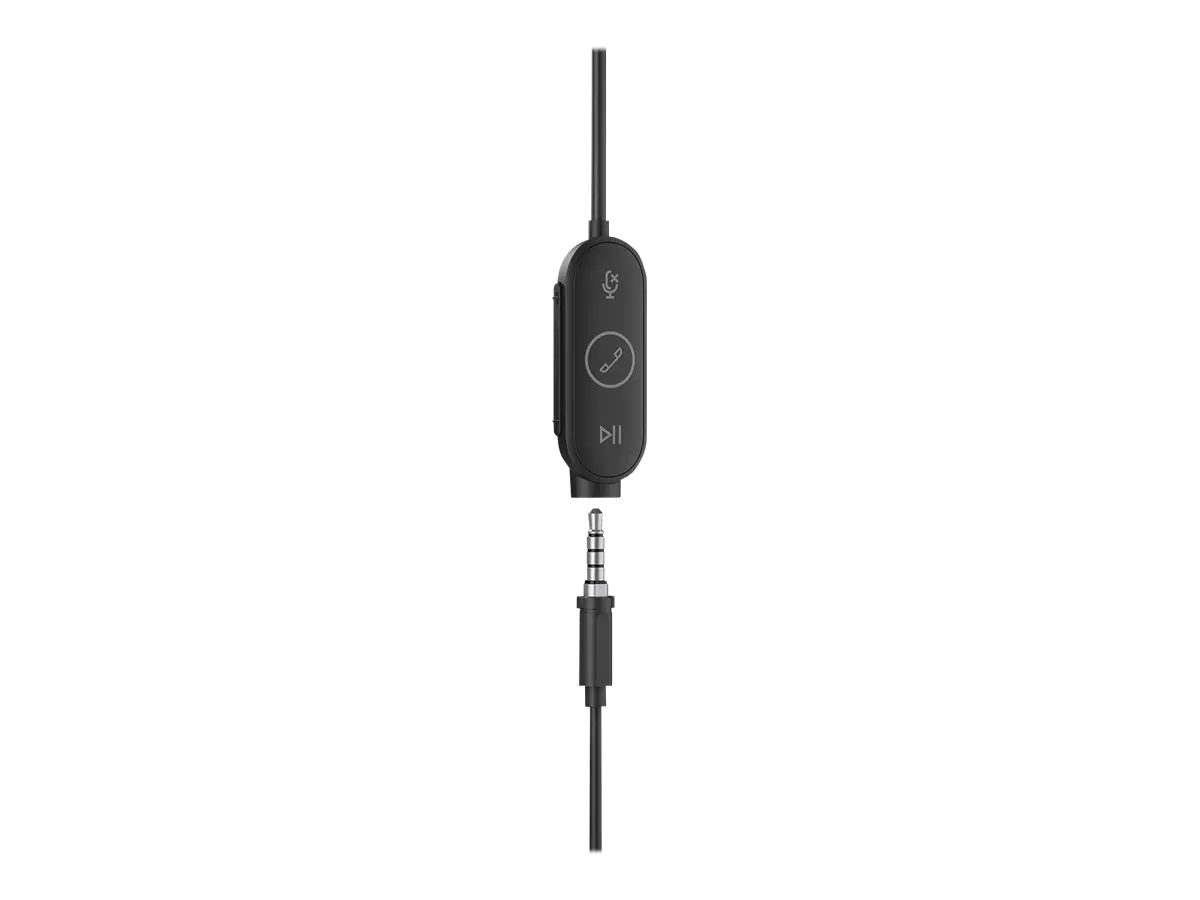 Logitech Zone Wired Earbuds - Headset - im Ohr - kabelgebunden - 3,5 mm Stecker - Geräuschisolierung - Graphite - optimiert für UC