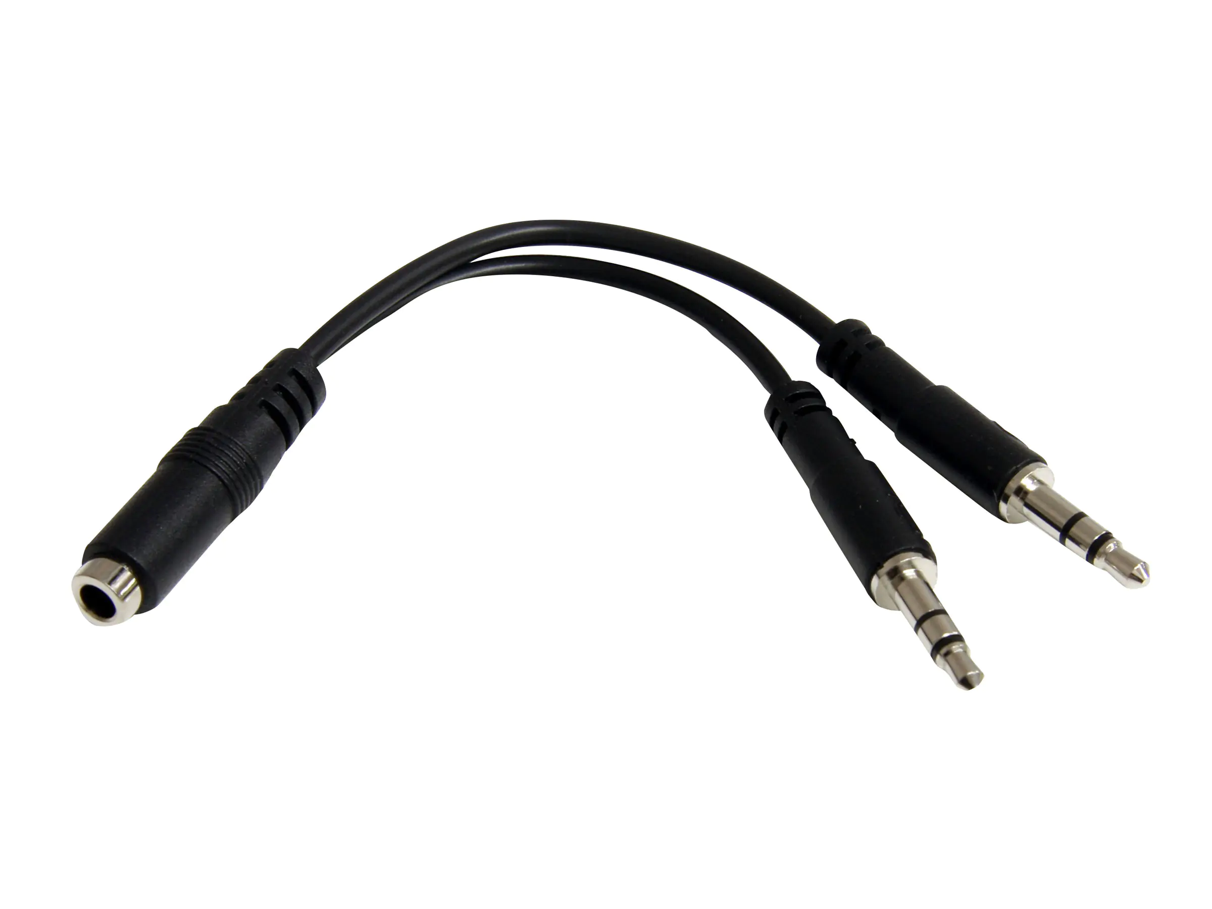 StarTech 3,5mm Audio Klinke Y Kabel - Headset Splitter - Adapter - 1 x 3,5mm 4 Position Buchse 2 x 3,5mm 3 Position Stecker - Schwarz - Headset-Splitter - mini-phone stereo 3.5 mm männlich zu 4-poliger Mini-Stecker weiblich - Schwarz - für P/N: MUHSMF2M, StarTech 3,5mm Audio Klinke Y Kabel - Headset Splitter - Adapter - 1 x 3,5mm 4 Position Buchse 2 x 3,5mm 3 Position Stecker - Schwarz - Headset-Splitter - mini-phone stereo 3.5 mm männlich zu 4-poliger Mini-Stecker weiblich - Schwarz - für P/N: MUHSMF2M,