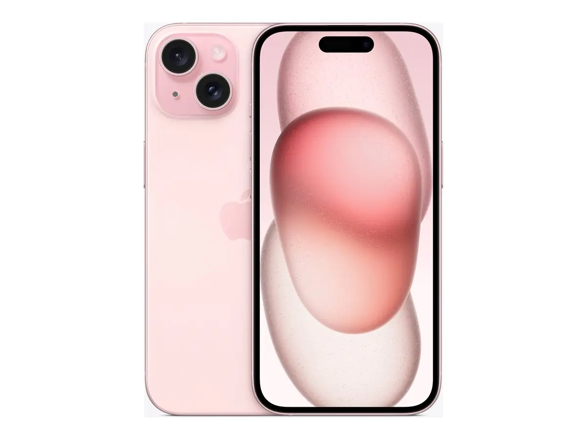 Apple iPhone 15 - 5G Smartphone - Dual-SIM / Interner Speicher 256 GB - OLED-Display - 6.1" - 2556 x 1179 Pixel - 2 x Rückkamera 48 MP, 12 MP - front camera 12 MP - pink