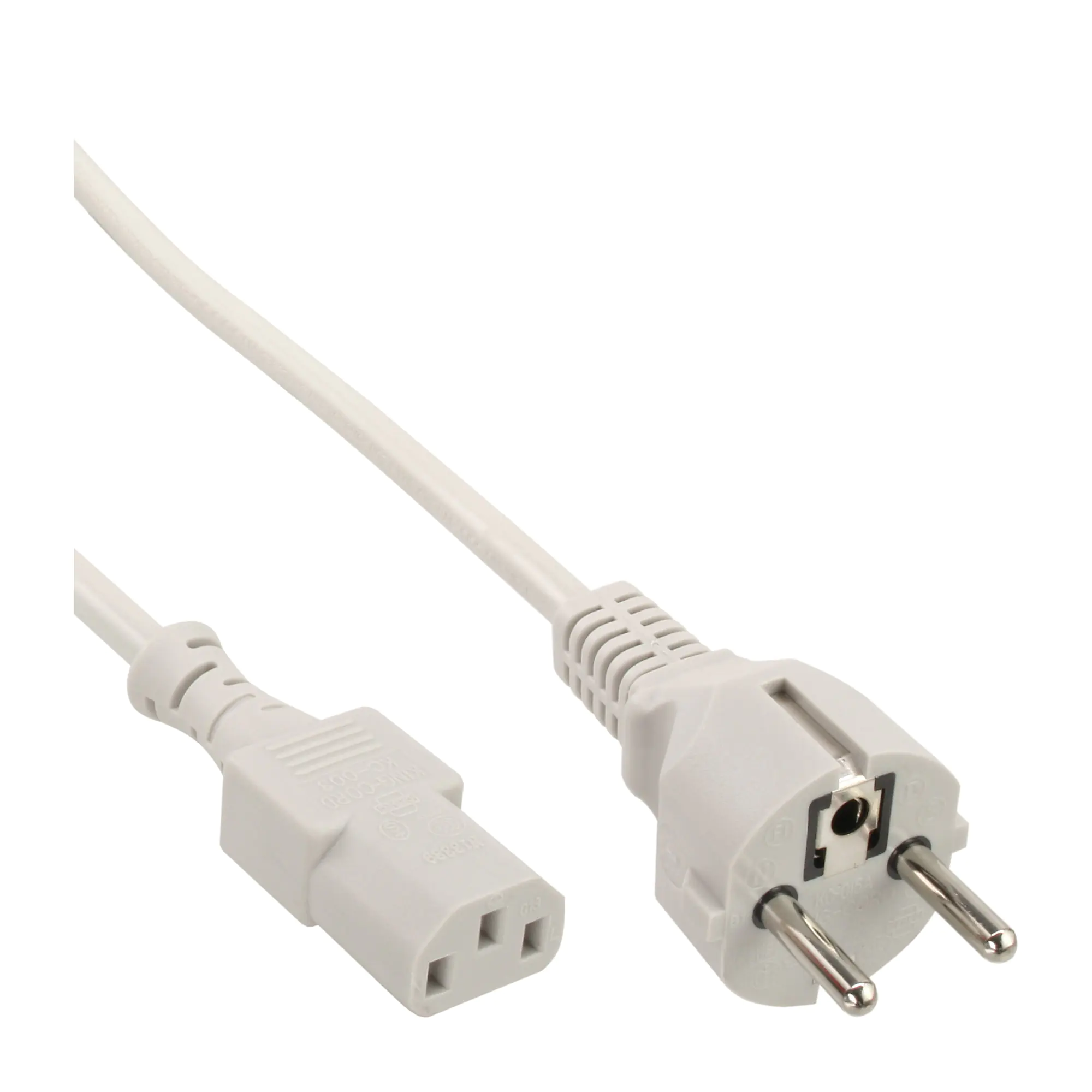 InLine - Stromkabel - CEE 7/7 (S) gerade bis IEC 60320 C13 - 5 m - geformt - Grau InLine - Stromkabel - CEE 7/7 (S) gerade bis IEC 60320 C13 - 5 m - geformt - Grau