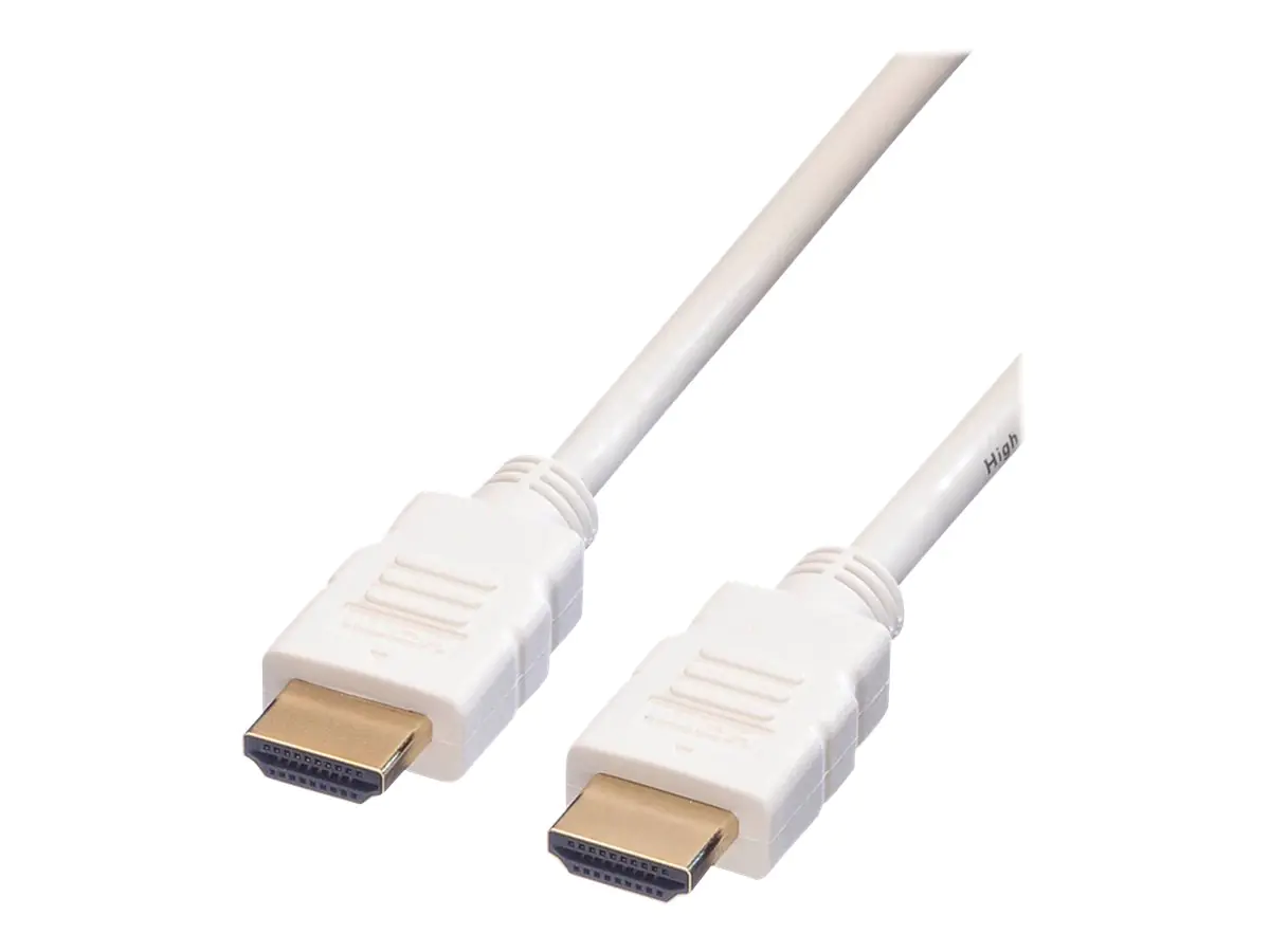 Roline HDMI High Speed Cable with Ethernet - HDMI-Kabel mit Ethernet - HDMI männlich zu HDMI männlich - 2 m - abgeschirmt - weiß Roline HDMI High Speed Cable with Ethernet - HDMI-Kabel mit Ethernet - HDMI männlich zu HDMI männlich - 2 m - abgeschirmt - weiß
