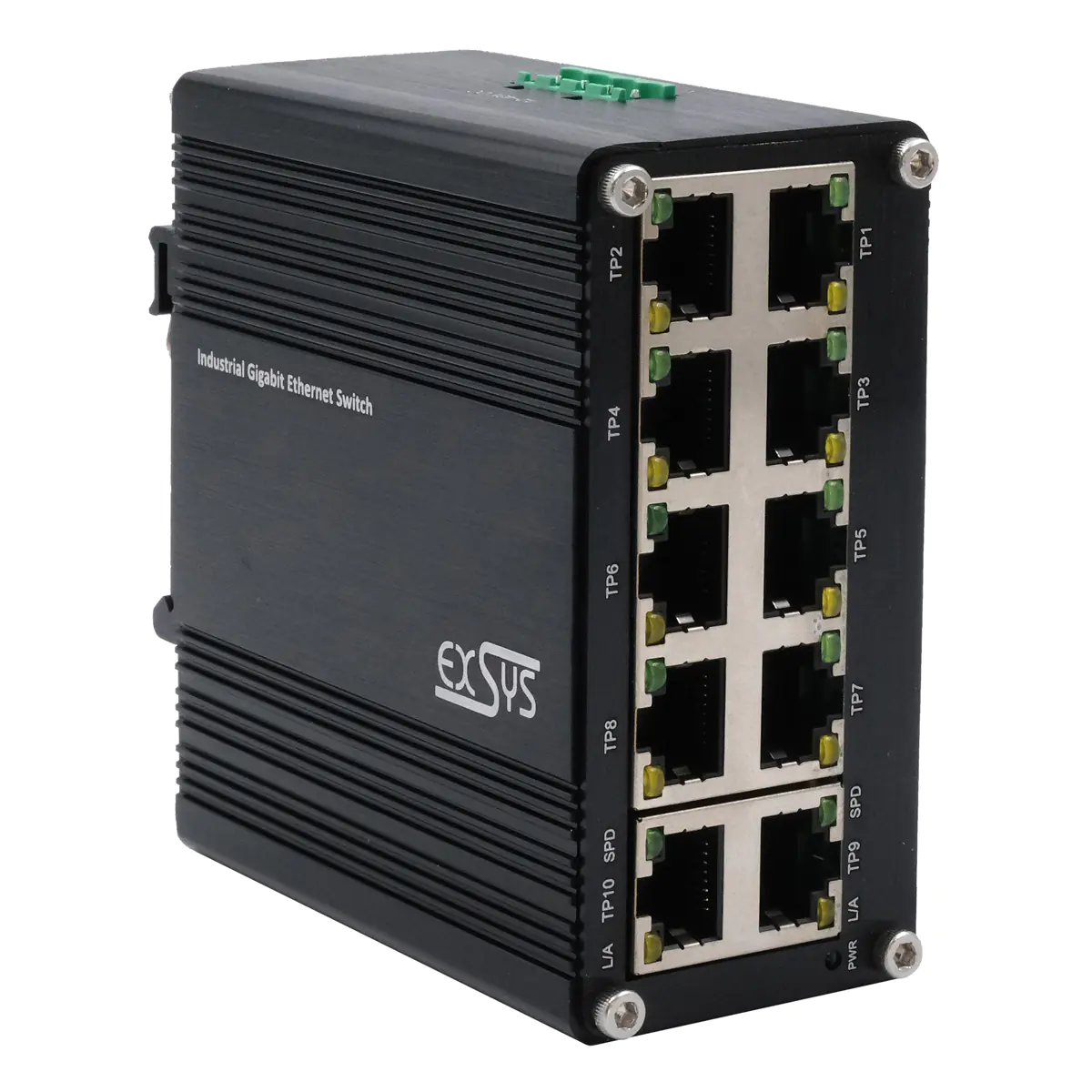 Exsys Switch Industrie Ethernet 10x10/100/1000Tx 12-48VDC - Switch - 1 Gbps EX-62025