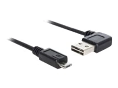 Delock Easy - USB-Kabel - USB (M) links/rechts abgewinkelt, umkehrbar bis Micro-USB Typ B (M)