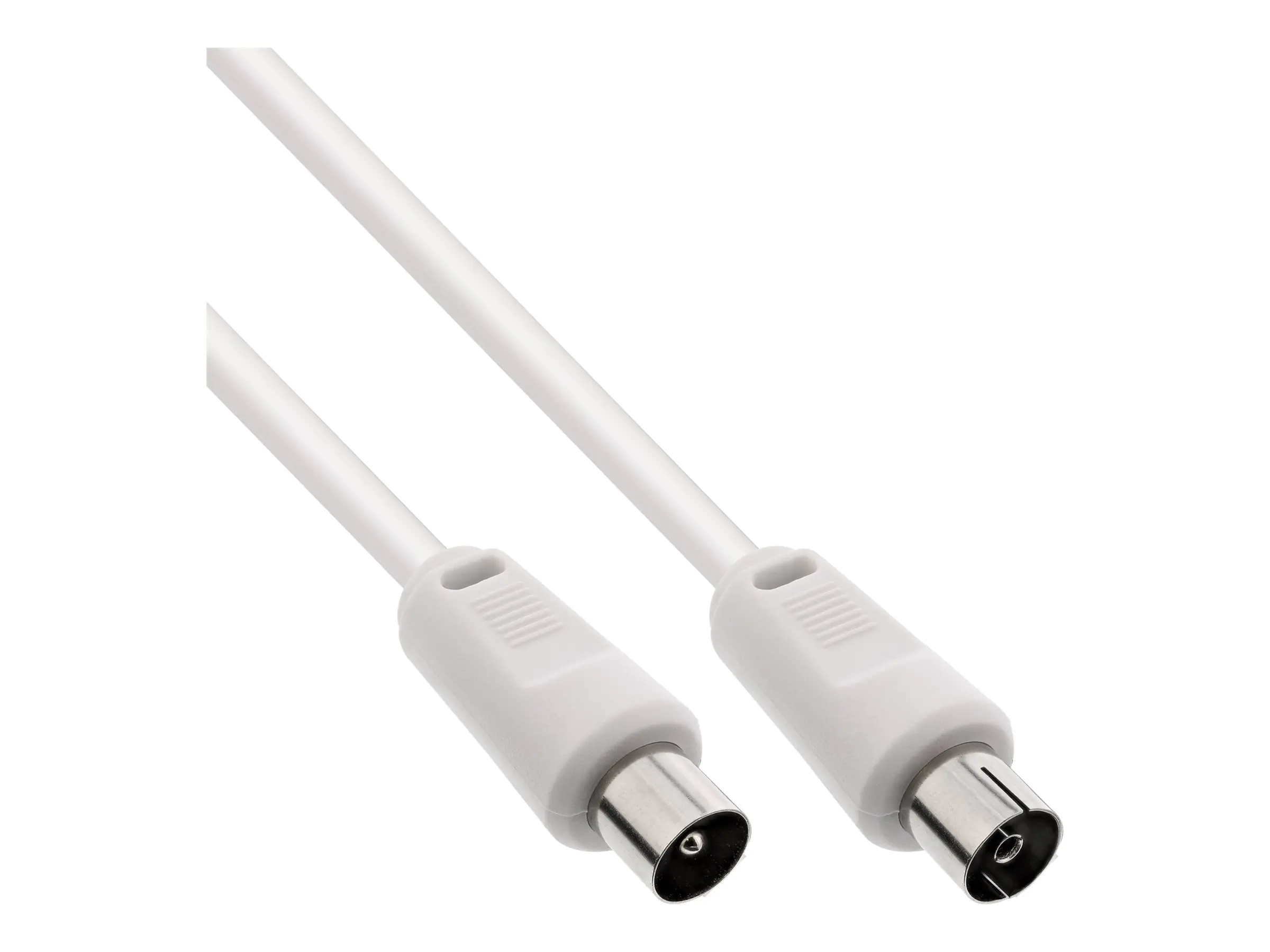 InLine Antennenkabel - 2x geschirmt - >75dB - weiß - 1m 69401