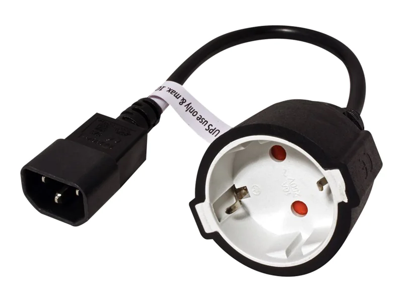 VALUE - Spannungsversorgungs-Verlängerungskabel - IEC 60320 C14 zu power CEE 7/7 - Wechselstrom 250 V - 10 A - 30 cm - Schwarz - Deutschland VALUE - Spannungsversorgungs-Verlängerungskabel - IEC 60320 C14 zu power CEE 7/7 - Wechselstrom 250 V - 10 A - 30 cm - Schwarz - Deutschland